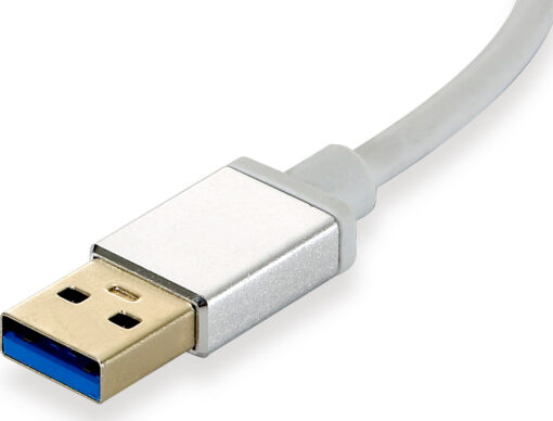Level One USB 3.0 Hub 3 Θυρών με σύνδεση USB-A / Ethernet Ασημί - Image 3