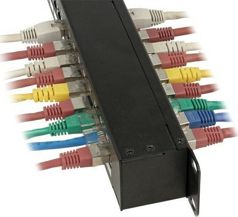 DeLock Patch Panel Shielded για Rack 1U 19" 24 Θυρών cat6 Μαύρο - Image 2