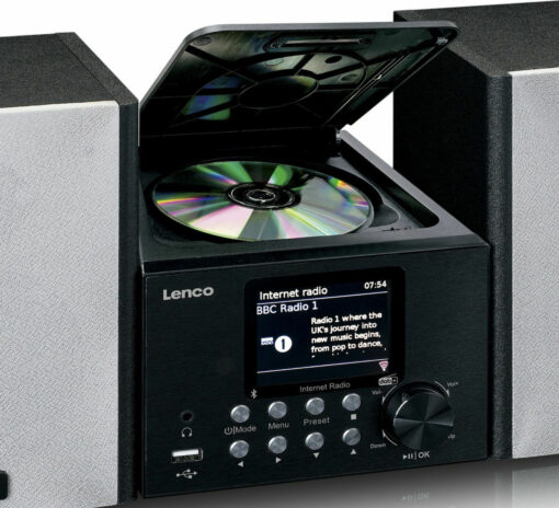 Lenco Ηχοσύστημα 2.0 MC-250 MC-250 30W με CD / Digital Media Player, WiFi και Bluetooth Μαύρο - Image 4