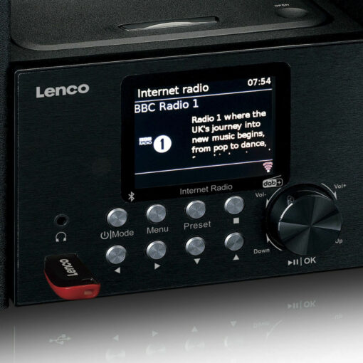 Lenco Ηχοσύστημα 2.0 MC-250 MC-250 30W με CD / Digital Media Player, WiFi και Bluetooth Μαύρο - Image 5