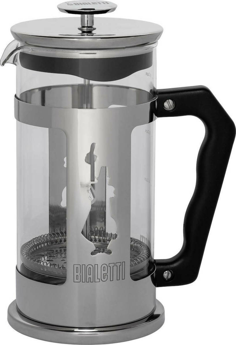 Bialetti Preziosa Καφετιέρα Γαλλικού Χειρός Ανοξείδωτη Ασημί 1lt