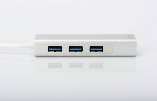 Digitus USB 3.0 Hub 3 Θυρών με σύνδεση USB-A / Ethernet Ασημί - Image 4