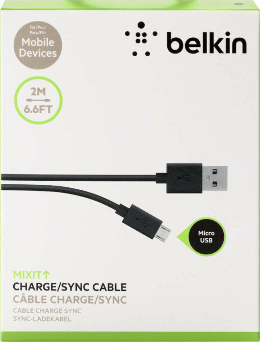 Belkin Mixit USB 2.0 to micro USB Cable Black 2m (F2CU012BT2M-BLK) - Image 2