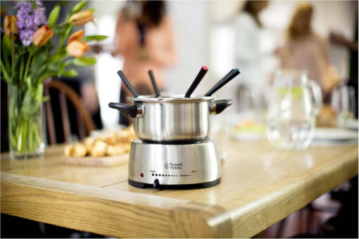 Russell Hobbs Fiesta Σκεύος για Φοντύ Ηλεκτρικό από Ανοξείδωτο Ατσάλι 6 Ατόμων Ασημί 1200W - Image 2