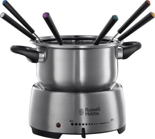 Russell Hobbs Fiesta Σκεύος για Φοντύ Ηλεκτρικό από Ανοξείδωτο Ατσάλι 6 Ατόμων Ασημί 1200W
