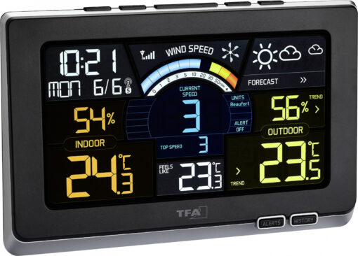 TFA Spring Breeze 35.1140.01 Ασύρματος Μετεωρολογικός Σταθμός Ψηφιακός Επιτραπέζιος Μαύρος