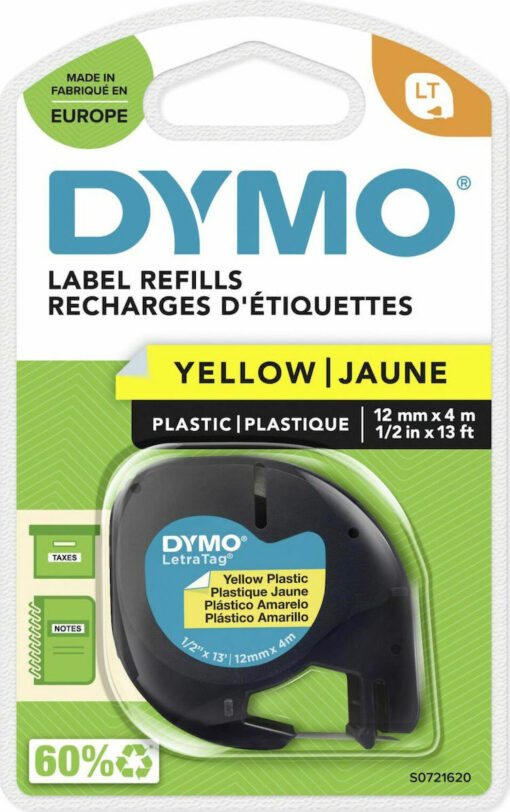 Dymo 91202 Ταινία Ετικετογράφου 4m x 12mm σε Κίτρινο Χρώμα - Image 6