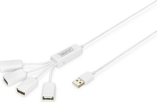 Digitus USB 2.0 Hub 4 Θυρών με σύνδεση USB-A Λευκό - Image 3