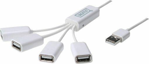 Digitus USB 2.0 Hub 4 Θυρών με σύνδεση USB-A Λευκό