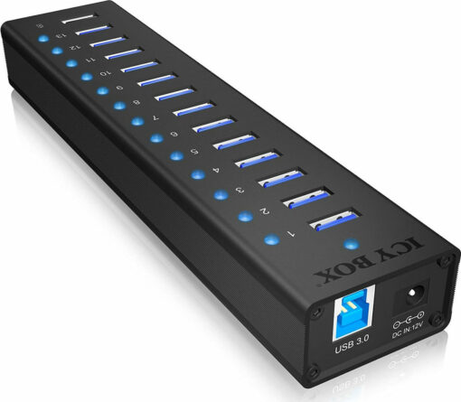 Icy Box USB 3.0 Hub 13 Θυρών με σύνδεση USB-A & Θύρα Φόρτισης και Εξωτερική Παροχή Ρεύματος - Image 4