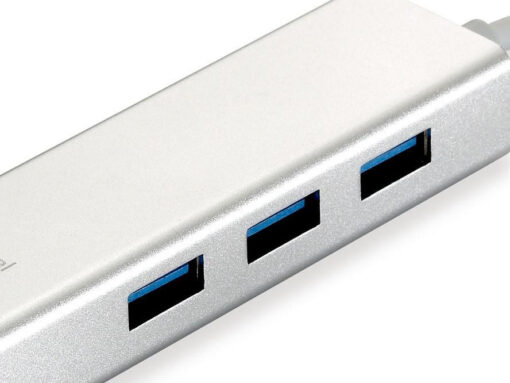 Level One USB 3.0 Hub 3 Θυρών με σύνδεση USB-A / Ethernet Ασημί - Image 5