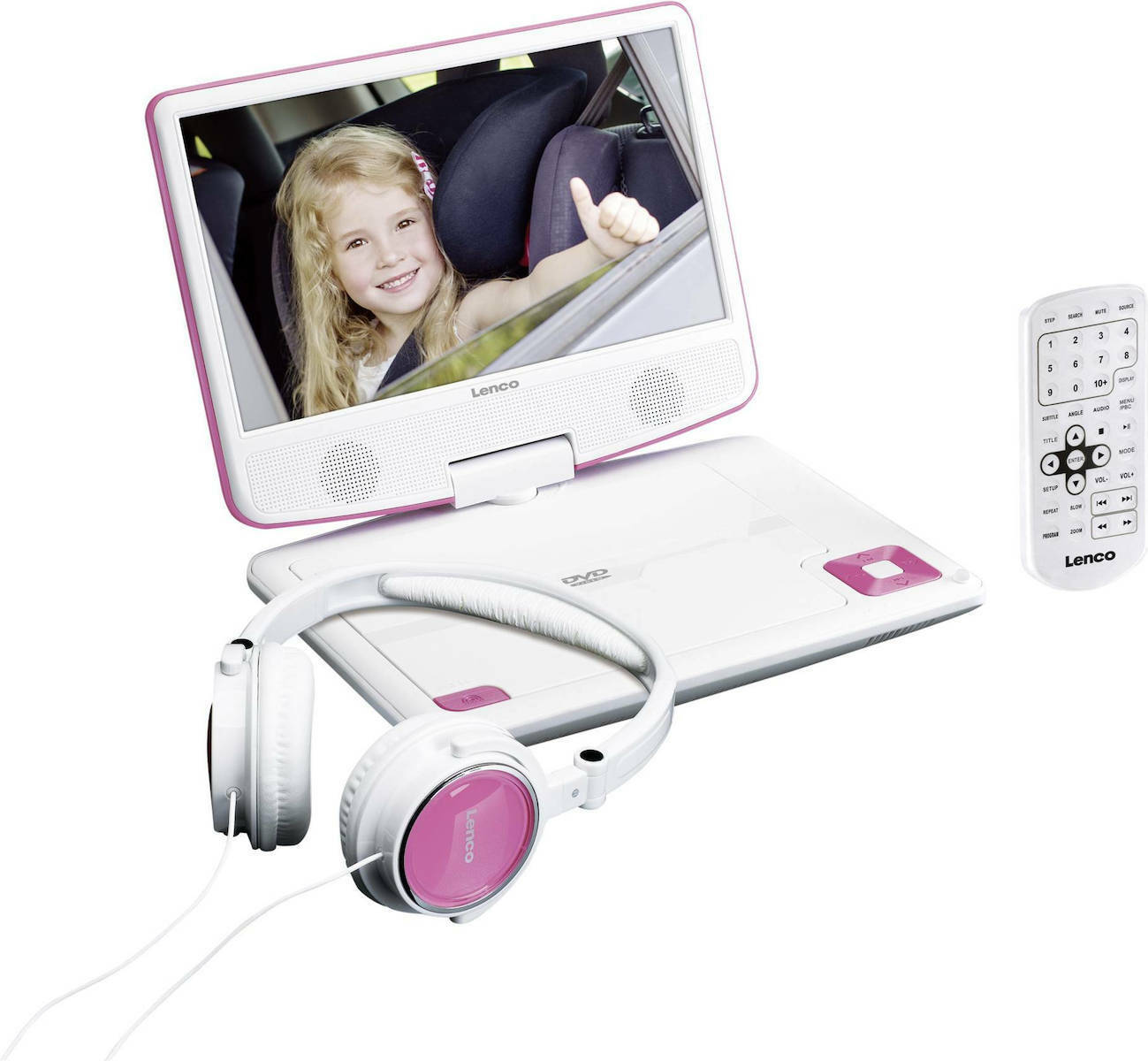 Lenco DVP-910 Φορητό DVD Player με Οθόνη 9" Ροζ - Image 4