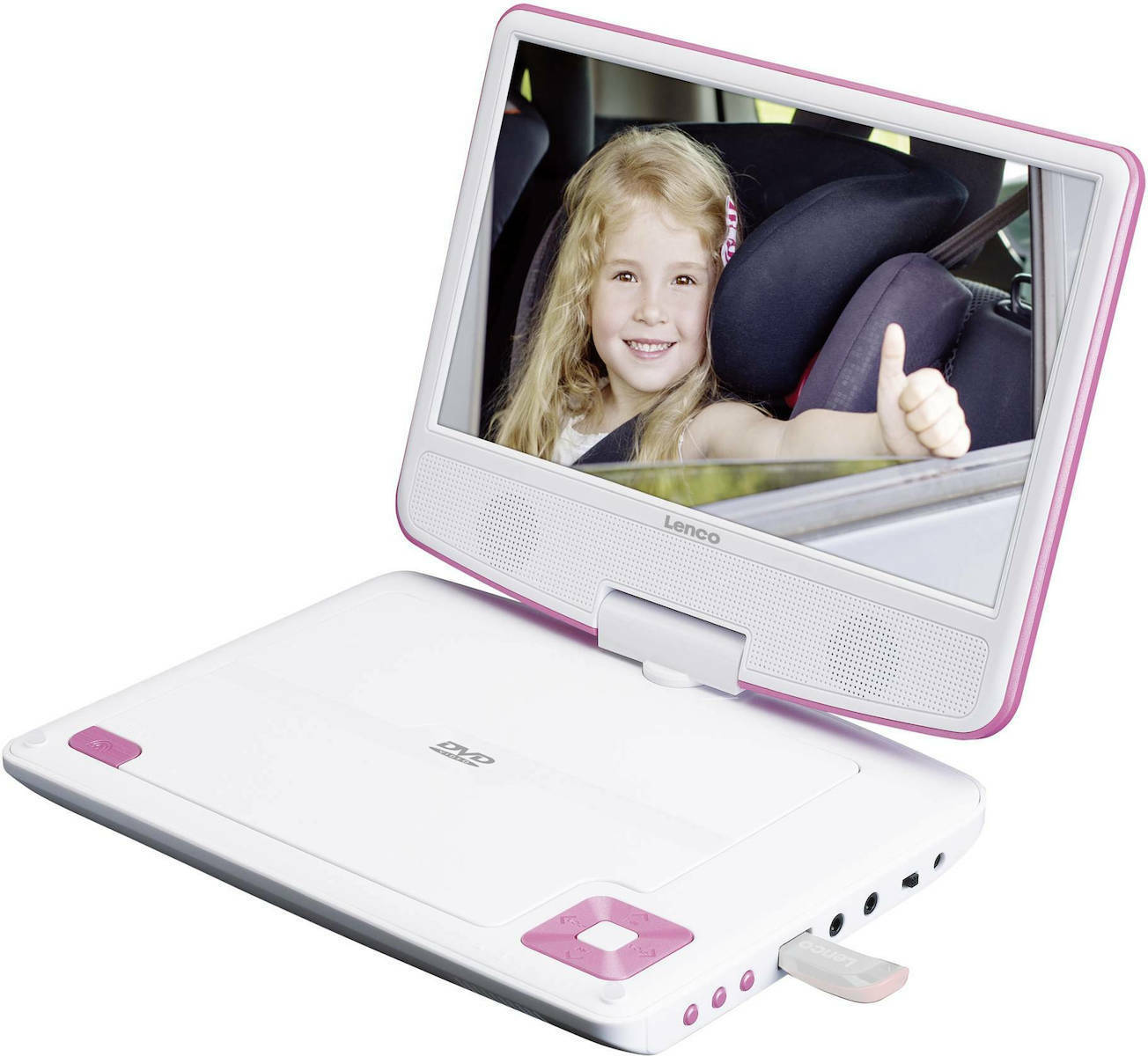 Lenco DVP-910 Φορητό DVD Player με Οθόνη 9" Ροζ