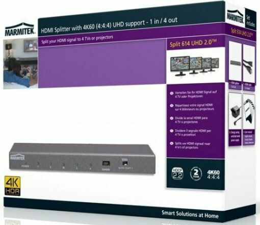 Marmitek 614 UHD 2.0 1 είσοδος/4 έξοδοι HDMI Splitter - Image 4