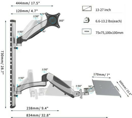 Digitus (DA-90354) Επιτοίχια Βάση Οθόνης έως 27" - Image 5