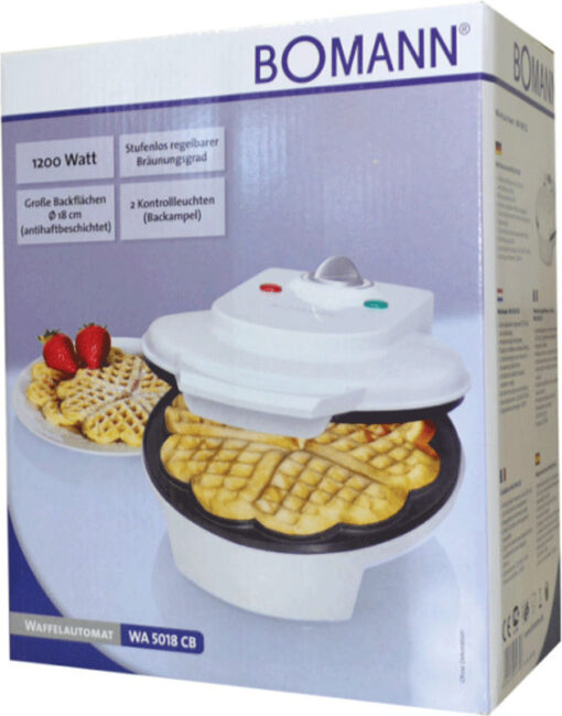 Bomann WA 5018 CB Βαφλιέρα σε Σχήμα Λουλούδι 1200W White - Image 5