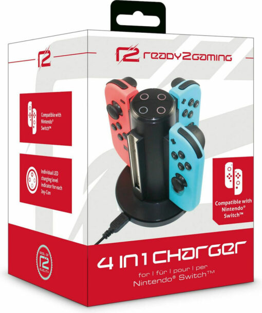 ready2gaming Βάση Φόρτισης για 4 χειριστήρια Switch Μαύρη - Image 4
