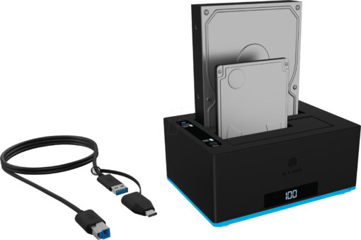 Icy Box Docking Station για 2 Σκληρούς Δίσκους SATA 3.5" / 2.5" με σύνδεση USB 3.1 / USB-C (IB-127CL-U3) - Image 4