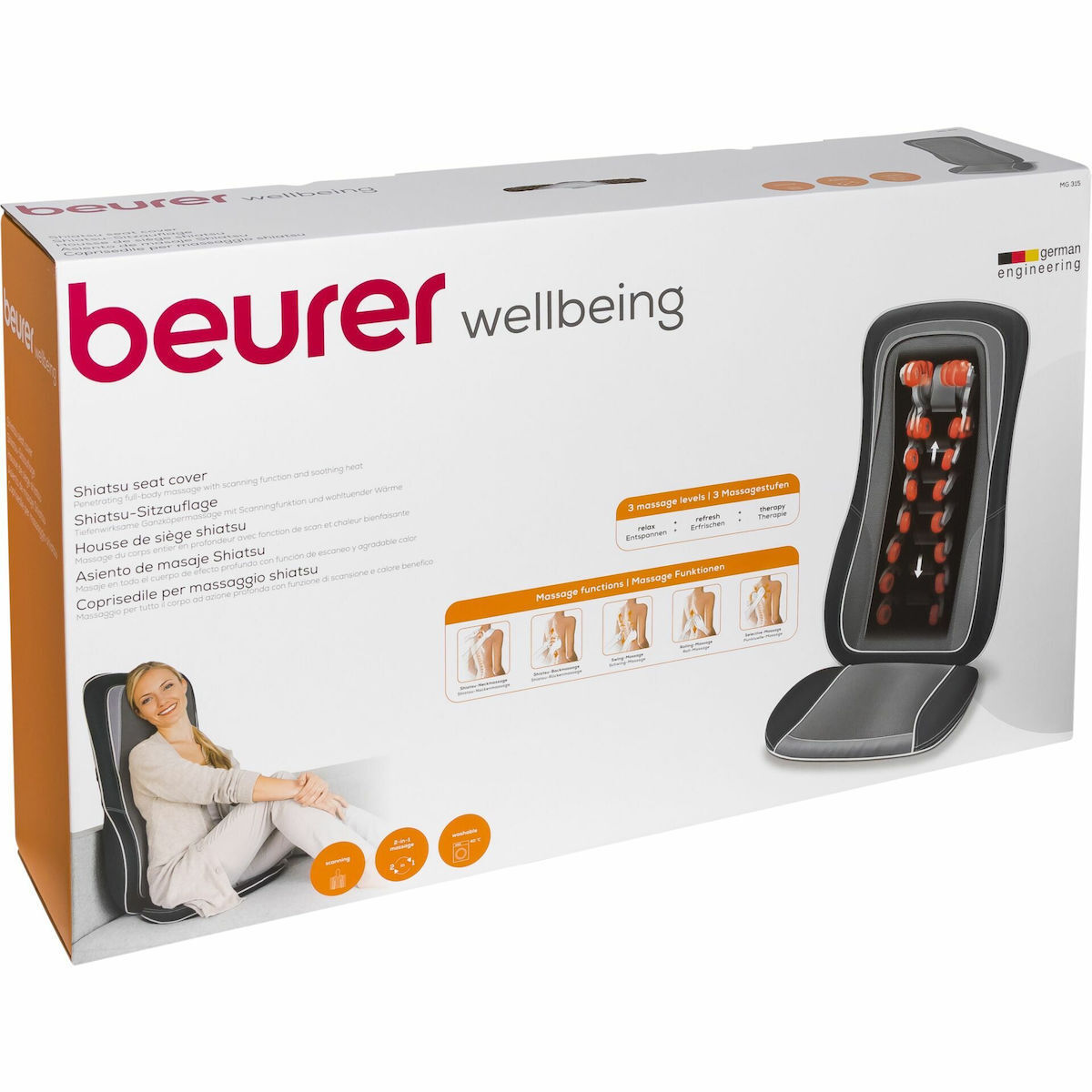 Beurer Κάθισμα Μασάζ Shiatsu για τον Αυχένα & το Σώμα με Λειτουργία Θέρμανσης MG 315 - Image 2