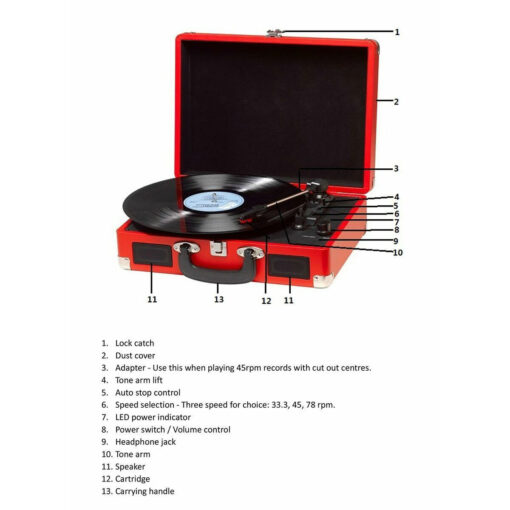 Denver VPL-120 MK2 Βαλιτσάκι Πικάπ με Προενίσχυση και Ενσωματωμένα Ηχεία - Image 4