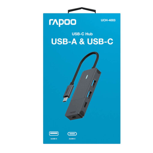 Rapoo USB 3.2 Hub 4 Θυρών με σύνδεση USB-C Γκρι - Image 3