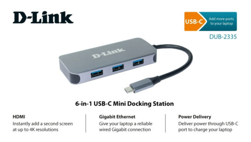 D-Link USB-C Docking Station με HDMI 4K PD Ethernet (DUB-2335) - Image 3