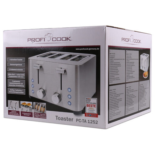 Profi Cook PC-TA 1252 Φρυγανιέρα 4 Θέσεων 1500W Inox - Image 6