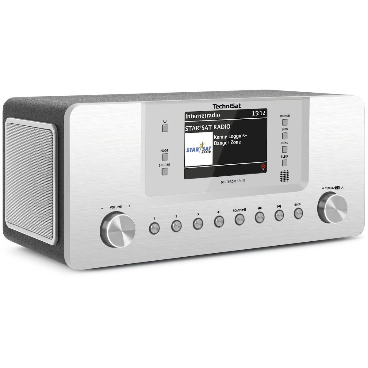 Technisat DigitRadio 574 IR Επιτραπέζιο Ραδιόφωνο Ρεύματος DAB+ με Bluetooth και USB Ασημί
