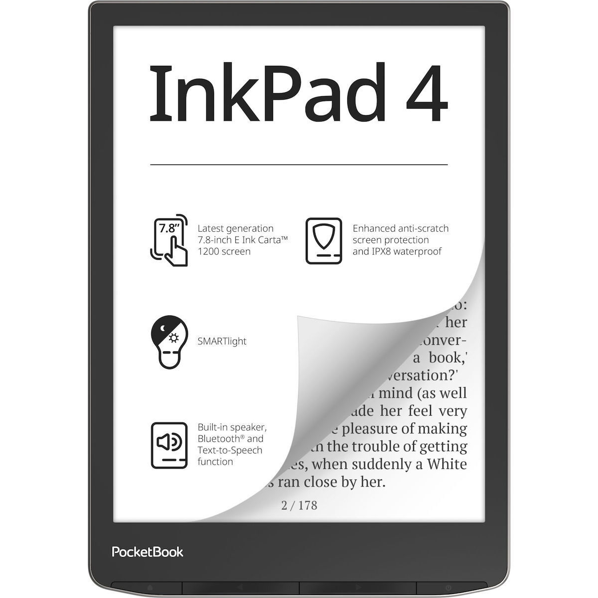 Pocketbook InkPad 4 με Οθόνη Αφής 7.8" (32GB) Μαύρο