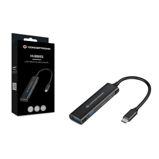 Conceptronic USB 3.2 Hub 4 Θυρών με σύνδεση USB-C Γκρι - Image 3