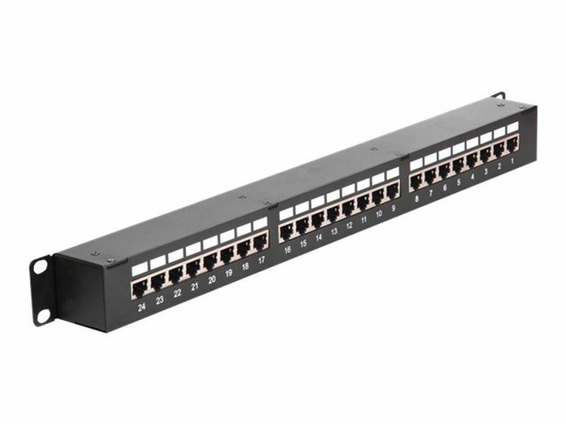 DeLock Patch Panel Shielded για Rack 1U 19" 24 Θυρών cat6 Μαύρο - Image 3