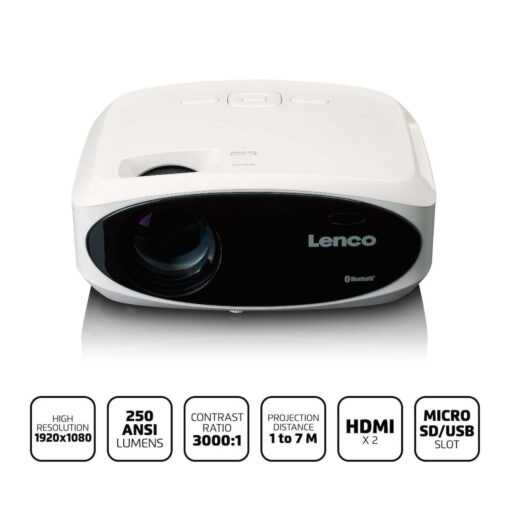 Lenco LPJ-900WH Full HD LED με Ενσωματωμένα Ηχεία - Image 3