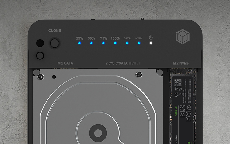 Icy Box Docking Station για 2 Σκληρούς Δίσκους SATA 2.5" / 3.5" / M.2 (2230)" / M.2 (2242)" / M.2 (2260)" / M.2 (2280)" με σύνδεση USB 3.2 (IB-2915MSCL-C31) - Image 3