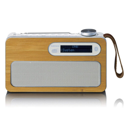 Lenco PDR-040 Bamboo Επιτραπέζιο Ραδιόφωνο Επαναφορτιζόμενο DAB+ με Bluetooth Γκρι