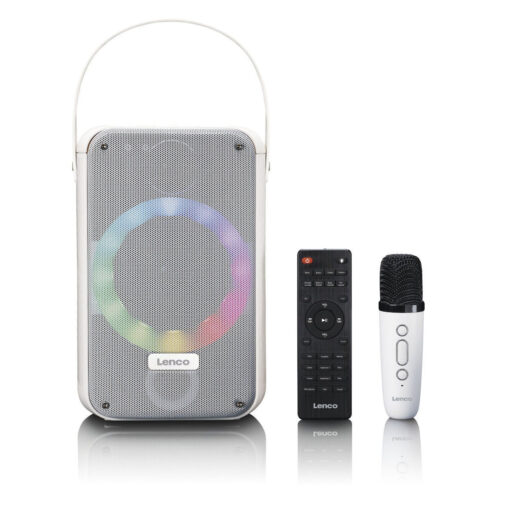 Lenco Σύστημα Karaoke με Ασύρματo Μικρόφωνo BTC-060WH σε Λευκό Χρώμα