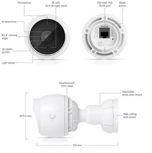 Ubiquiti Σύστημα Παρακολούθησης UniFi Protect G5 3 Καμερών IP 5MP - Image 5