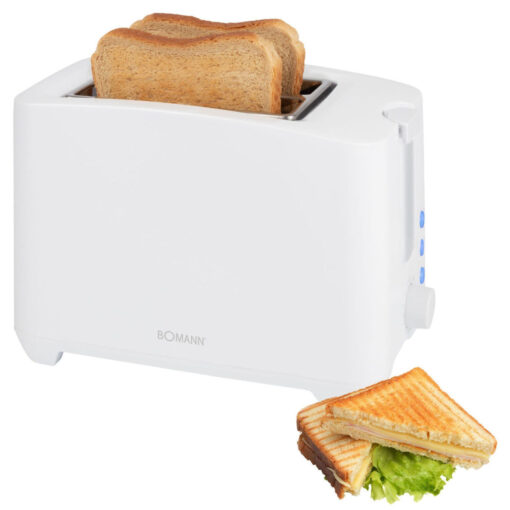 Bomann Φρυγανιέρα 2 Θέσεων 750W Λευκή