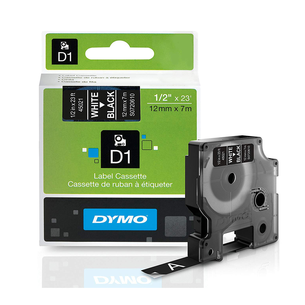 Dymo Ταινία Ετικετογράφου 7m x 12mm σε Μαύρο Χρώμα
