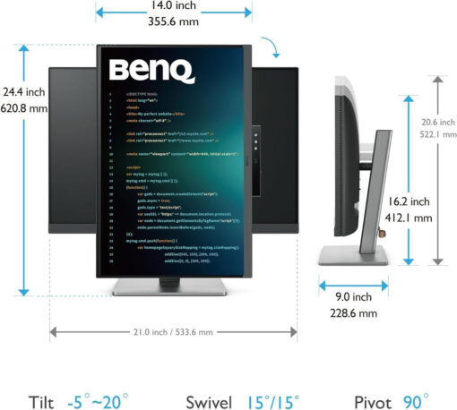 BenQ RD240Q 24.1" IPS HDR QHD 2560x1600 - Image 3