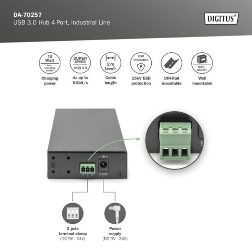 Digitus USB 3.0 Hub 4 Θυρών με σύνδεση USB-A - Image 3