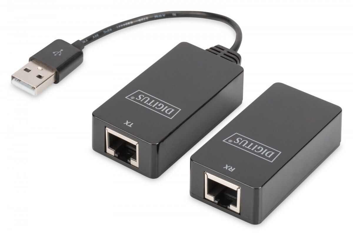 Usb 1.1 Extender Over Cat.5e/6 Utp Sfp Up To 45m Black 20cm