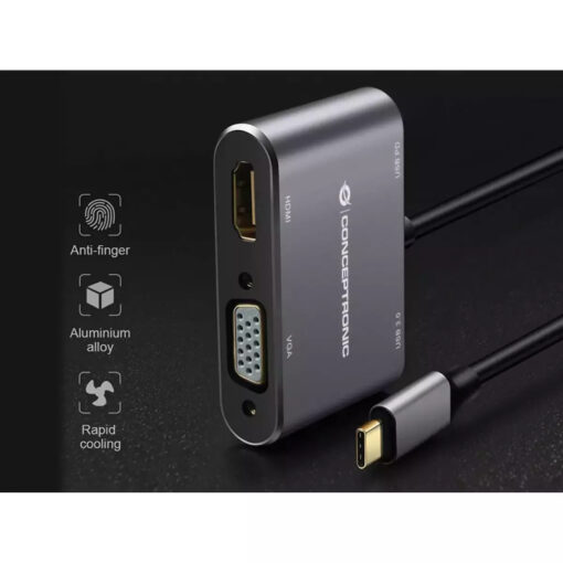 Conceptronic USB-C Docking Station με HDMI 4K PD (DONN16G) - Image 3