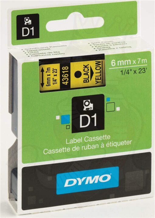 Dymo 43618 Ταινία Ετικετογράφου 7m x 6mm σε Μαύρο Χρώμα - Image 5