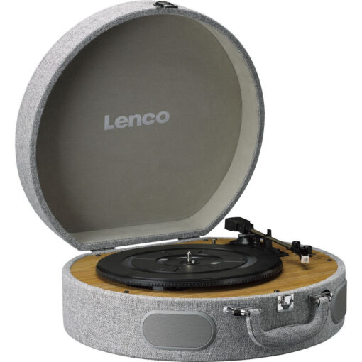 Lenco LS-66GY Βαλιτσάκι Πικάπ με Προενίσχυση και Ενσωματωμένα Ηχεία Γκρι