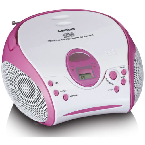 Lenco Φορητό Ηχοσύστημα με CD / MP3 / Ραδιόφωνο σε Ροζ Χρώμα