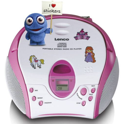 Lenco Φορητό Ηχοσύστημα με CD / MP3 / Ραδιόφωνο σε Ροζ Χρώμα - Image 2