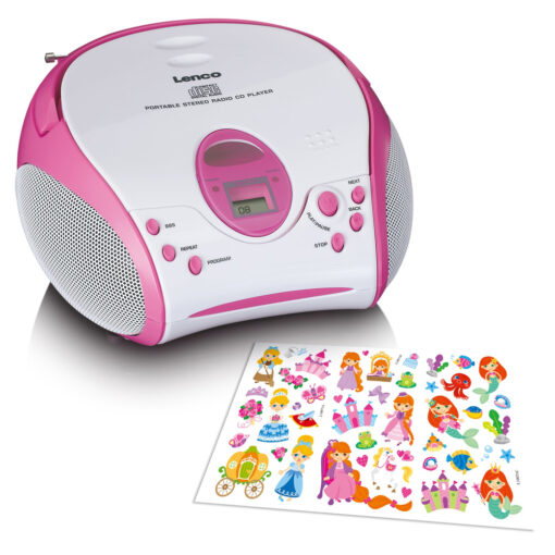 Lenco Φορητό Ηχοσύστημα με CD / MP3 / Ραδιόφωνο σε Ροζ Χρώμα - Image 3