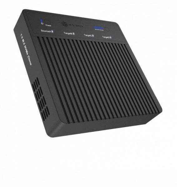 Icy Box Storage Docking Station Ib-4013mcl-c4 4-bays M.2 Nvme Ssds 1:3 Clone Usb4 Black