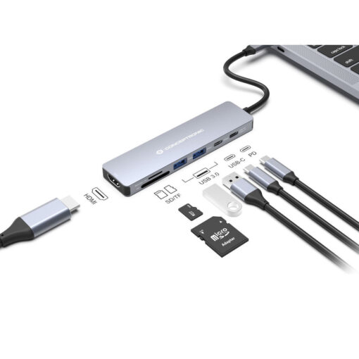 Conceptronic USB-C Docking Station με HDMI 4K PD Ethernet (DONN28G) - Image 3