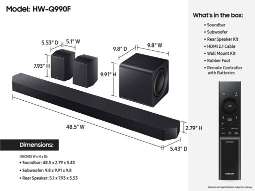 Samsung HW-Q990F 11.1.4 με Bluetooth, HDMI & Wi-Fi - Image 3